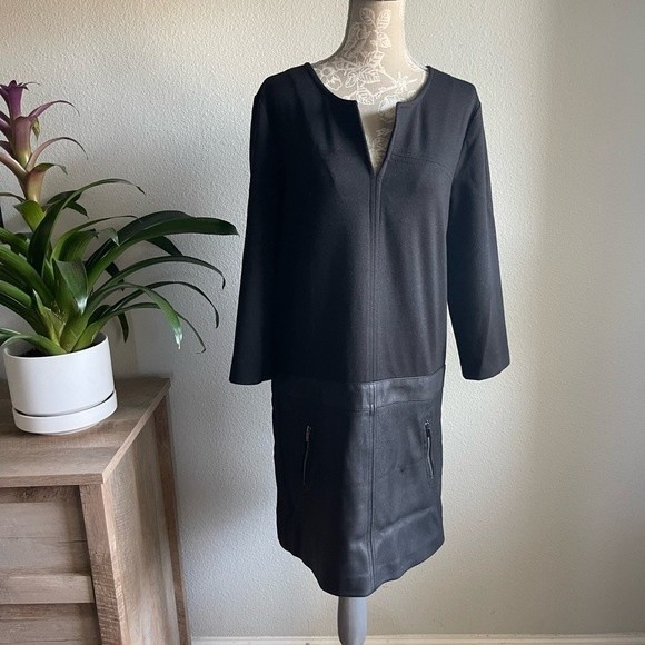 Comptoir Des Cotonniers Leather Block Dress - Picture 1 of 14